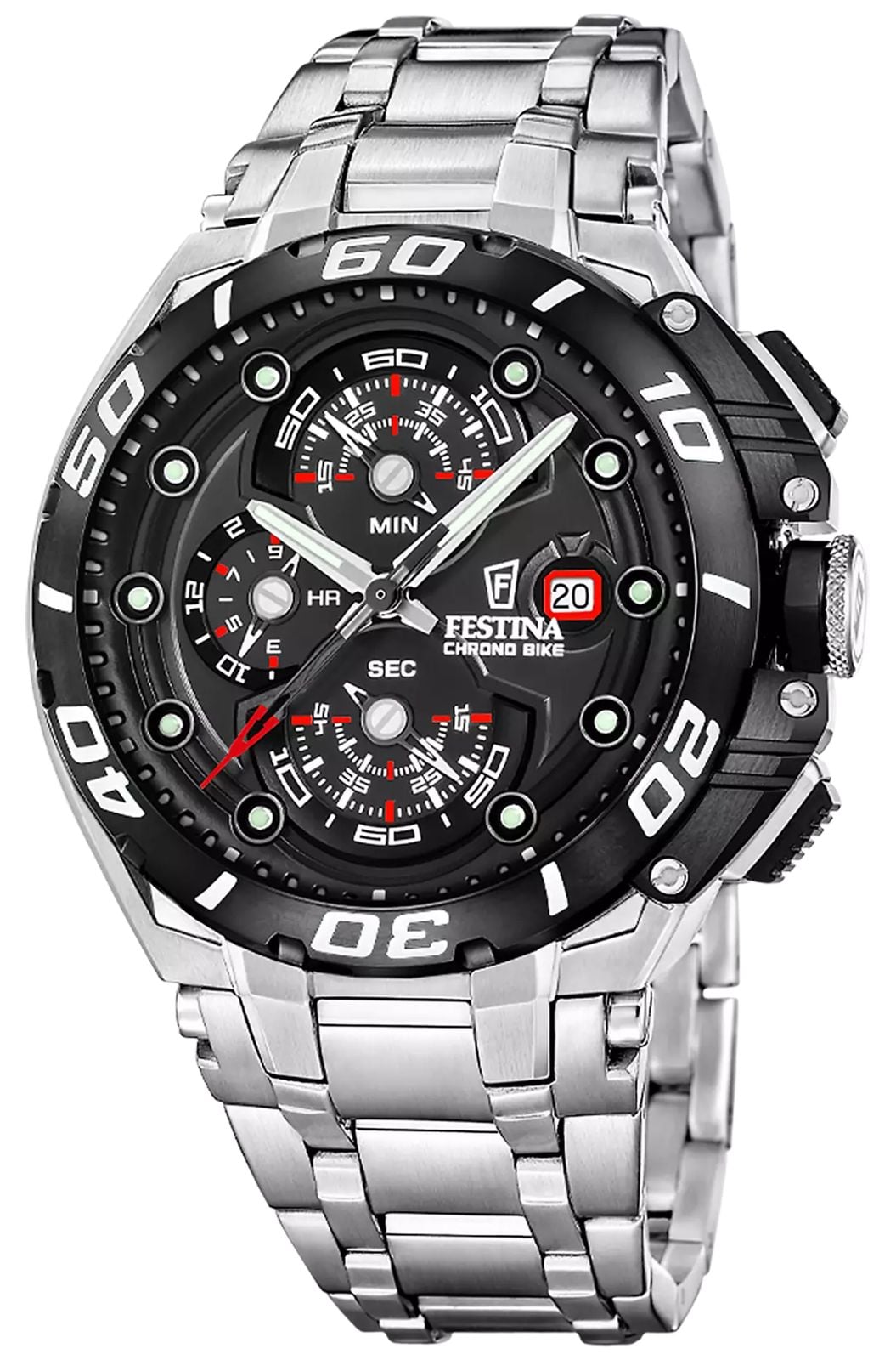 Festina Chrono Bike 2026 46mm Black Dial  Stainless Steel Watch