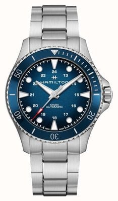Hamilton Kaki marineblauwe scuba automatische (43 mm) blauwe wijzerplaat / roestvrijstalen armband H82505140