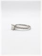 0.52ct Radiant Natural Diamond Platinum Solitaire Side Stone Ring J68153 - vista alternativa 2