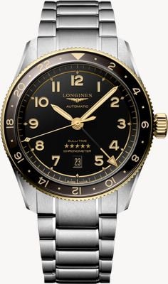 LONGINES Spirit Zulu Time GMT Automatic (42mm) Black Dial / Stainless Steel Bracelet L38125536