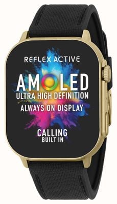 Reflex Active Montre d'appel intelligente amoled série 29 (36 mm), bracelet en silicone noir RA29-2184