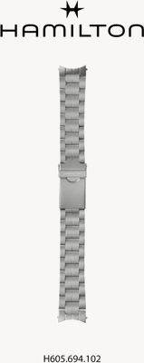 Hamilton Straps Horlogeband alleen roestvrij staal van khaki veld 38mm kast horloge (e-mail voor compatibiliteitscontrole) H695694102