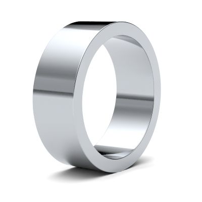 James Moore Wedding Ring | Or blanc 18 carats | 7 mm | taille moyenne | plat | ag_7gmf-18w AG_7GMF-18W