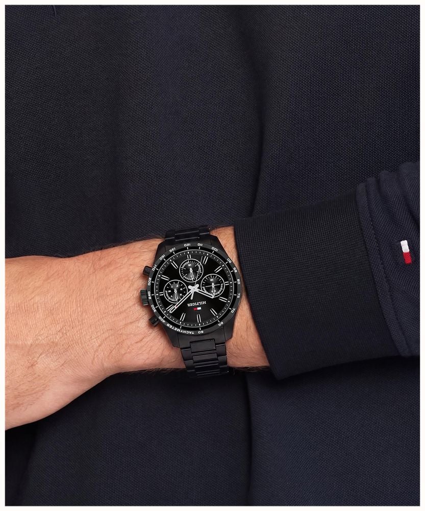 Tommy Hilfiger Hampton Black Dial Black Bracelet Watch 1792280 - alternate view 4