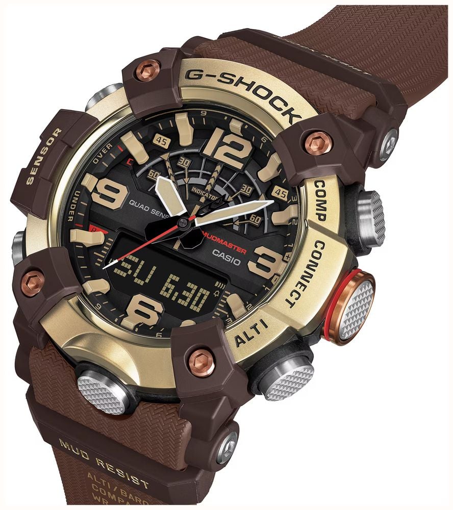 Casio G-Shock Mudmaster MASTER IN HORIZON GOLD (51.3mm) Black Dial / Brown Resin Band Watch GG-B100XMH-5AER - vista alternativa 4