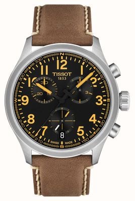 Tissot Chrono L Quartz (42mm) Black Dial / Brown Leather Strap T1164171605201
