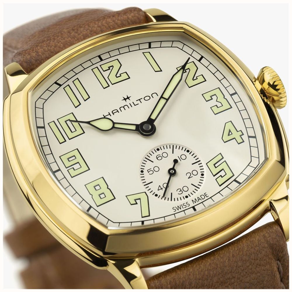 Hamilton American Classic Cushion Mechanical (30mm) Sandblasted Beige Dial / Brown Leather Strap Watch H36139520 - alternative Ansicht 7