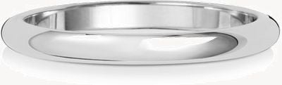 Treasure House Wedding Ring 9ct White Gold D Shape 2mm SIZE Q W101WM/Q