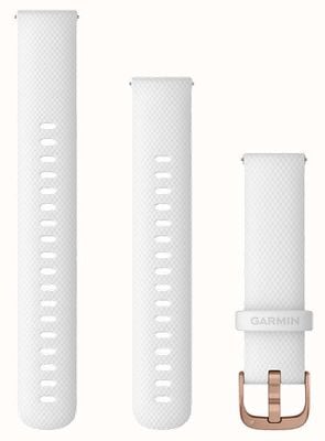 Garmin クイック リリース ストラップ (18mm) ホワイト シリコン / ローズゴールド ハードウェア - ストラップのみ 010-12932-0F