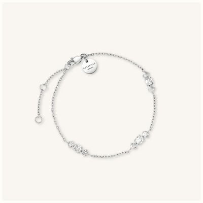 Rosefield Jewellery Triple Crystals Clear Silver Bracelet JBTCS-J1021