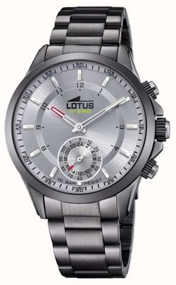 Lotus Verbonden herenhorloge | zilveren wijzerplaat | grijze roestvrijstalen armband L18807/1