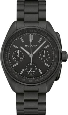 Bulova Lunar Pilot Black Hole Edizione Limitata (41mm) quadrante nero musou / acciaio inossidabile rivestito ionico nero opaco 98A335