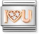 Nomination Classic I Heart You Rose Gold & Steel Charm 430305/36