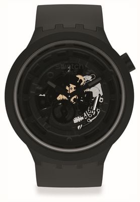 Swatch Big fett nächsten c-schwarz | schwarzes Silikonband SB03B100