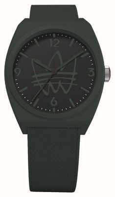Adidas Projekt drugi | czarna tarcza z logo | zielony pasek z żywicy AOST22566