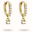 Thomas Sabo 18ct Gold Plated Classic Brilliant Cut Zirconia Hoop Earrings CR781-M01-14 - alternate view 3
