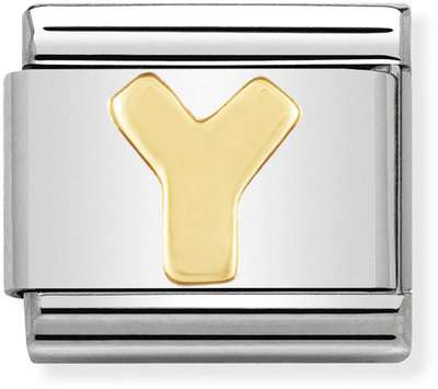Nomination Classic Letter Y 18ct Gold & Steel Charm 030101/25