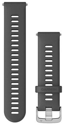 Garmin Solo cinturino a sgancio rapido (22 mm) in silicone grigio, hardware argentato 010-11251-3C
