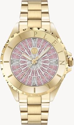 Philipp Plein PLEIN HEAVEN Quartz (34mm) Crystal Pavé Dial / Gold PVD Stainless Steel Bracelet PWEHA0226
