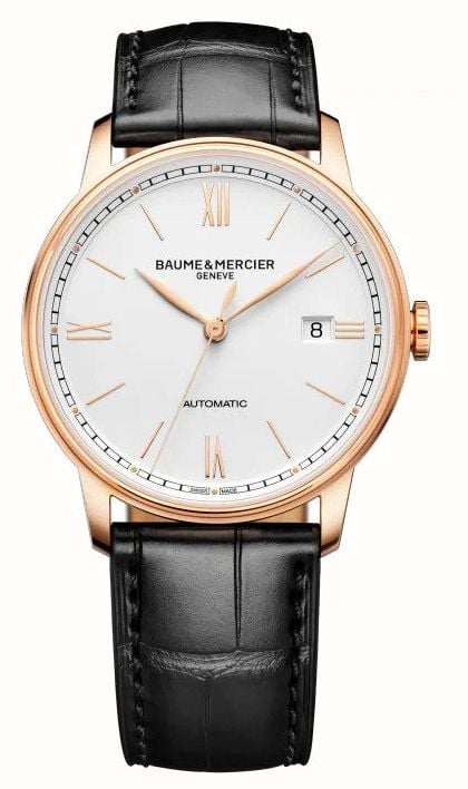 Baume Mercier Classima Automatic 18k Pink Gold Titanium 39mm Opaline White M0A10597 First Class Watches IRL