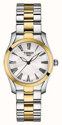 Tissot | t-волна | женский двухцветный браслет | перламутровый циферблат | T1122102211300