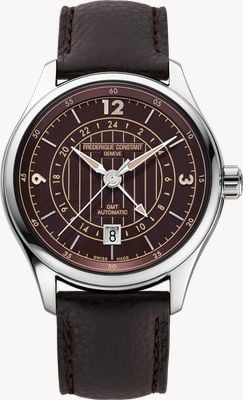 Frederique Constant Classics Runabout automatyczne edycja limitowana (42 mm) brązowa tarcza ze szczotkowaniem pionowym / brązowy pasek skórzany FC-350RBR5B6