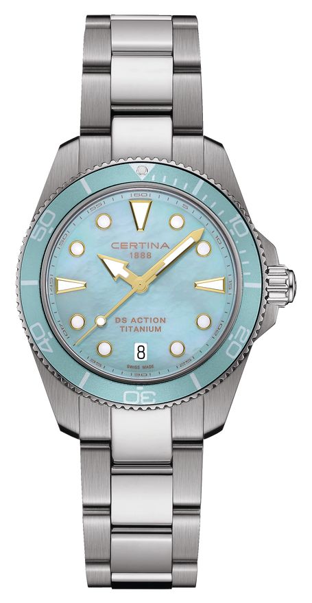 Certina Ds action quartz (34,5 mm) cadran nacre bleue / montre