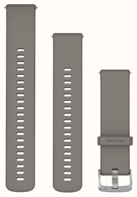 Garmin Pulseira de liberação rápida (22 mm) em silicone cinza prateado com detalhes prateados - somente a pulseira 010-13406-10