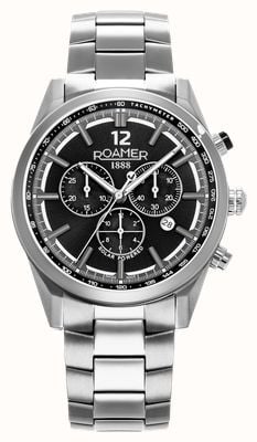 Roamer Helios Power Titanium Solar (43 mm), esfera negra y pulsera de titanio 973981 44 85 20