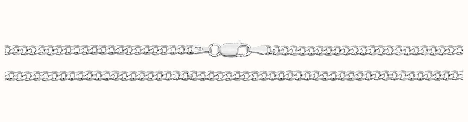 James Moore TH Sterling Silver Light Curb Chain 20" G1141/20