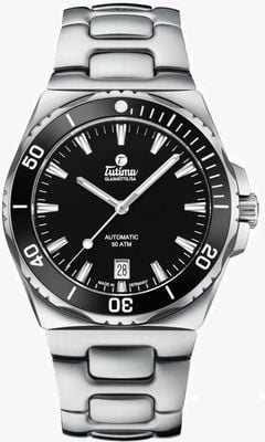 Tutima Glashütte Montre automatique M2 Seven Seas (40 mm), cadran noir / bracelet en acier inoxydable 6156-02
