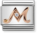 Nomination Classic Letter M 9ct Rose Gold & Steel Charm 430310/13