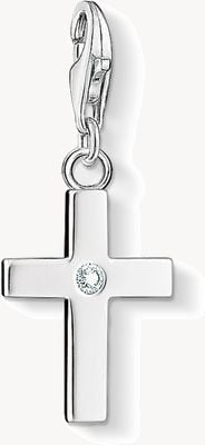 Thomas Sabo Cross Charm White 925 Sterling Silver/ Zirconia 0366-051-14