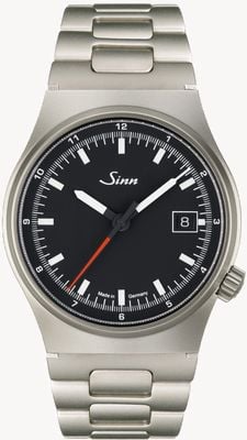 Sinn 544 rs автоматические (38,5 мм) часы чёрный матовый циферблат / браслет из нержавеющей стали H-link 544.011 H LINK