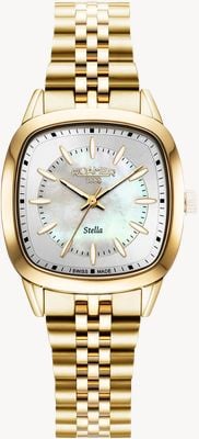 Roamer Stella quartzo (32,5 mm) mostrador madrepérola / pulseira aço inoxidável PVD dourado 966847 48 20 20