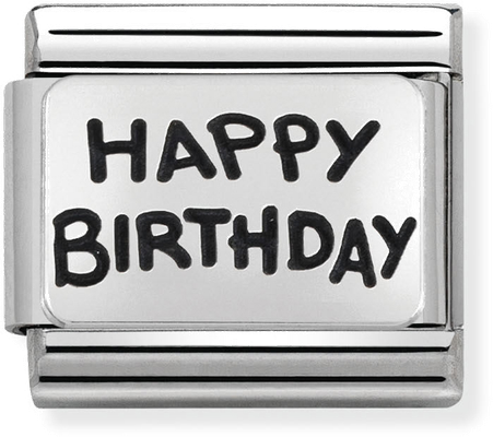 Nomination Classic Happy Birthday Oxidised Sterling Silver & Steel Charm 330102/41