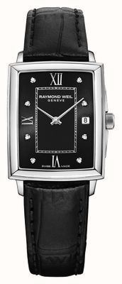 Raymond Weil Women's Toccata | Black Leather Strap | Black Dial 5925-STC-00295