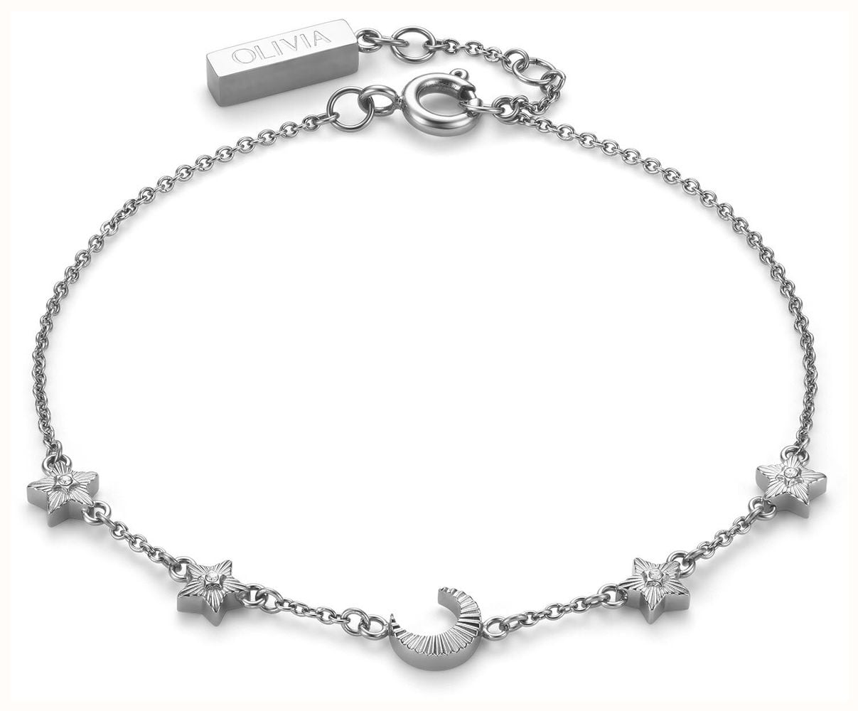 Olivia Burton Celestial Mini North Star and Moon Silver Tone Bracelet 24100623 - vista alternativa 2