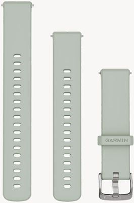 Garmin Bandas de liberación rápida solo correa (18 mm) herrajes plateados de silicona gris salvia 010-13256-01
