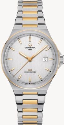 Certina DS-7 POWERMATIC 80 (39mm) Silver Dial / Two Tone Stainless Steel Bracelet C0434072203100
