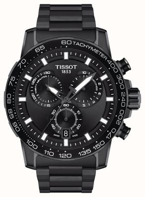 Tissot Supersport chronograaf | zwarte wijzerplaat | zwarte pvd stalen armband T1256173305100