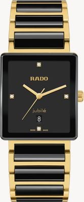 RADO Integrale diamanten quartz (31,5 mm) zwart gelakte wijzerplaat / zwarte hightech keramiek & PVD-band R20256712