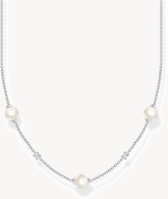 Thomas Sabo Pearl Cubic Zirconia Sterling Silver Necklace KE2120-167-14-L45V