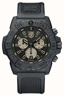 Luminox Navy SEAL Chronograph Serie 3580 (45 mm) schwarzes Zifferblatt / schwarzes NBR-Kautschukarmband XS.3587