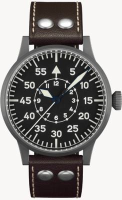 Laco Paderborn Automatic - Top Movement Upgrade (42mm) Black Dial / Brown Calf Leather Strap 861749.TOPMOVEMENT