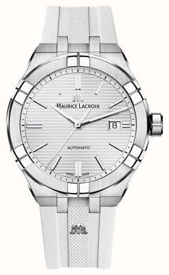 Maurice Lacroix Quadrante Aikon automatico (42mm) argento clous de paris / caucciù grigio chiaro AI6008-SS000-130-2