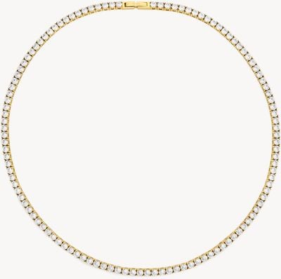 D.LOUISE Ladies Luxe Tennis Necklace CZ Gold 40cm SKN-36
