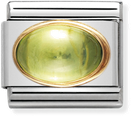 Nomination COMPOSABLE Classic OVAL STONES In Stainless Steel With 18k Gold PERIDOT 030504/05