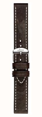 Sinn ダークブラウンのビンテージ風カウハイドレザーストラップ、スチール製ピンバックル付き BL50202002007125400A