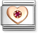 Nomination Symbols In Stainless Steel With 9k Rose Gold And CZ Red Heart Charm 430305/41